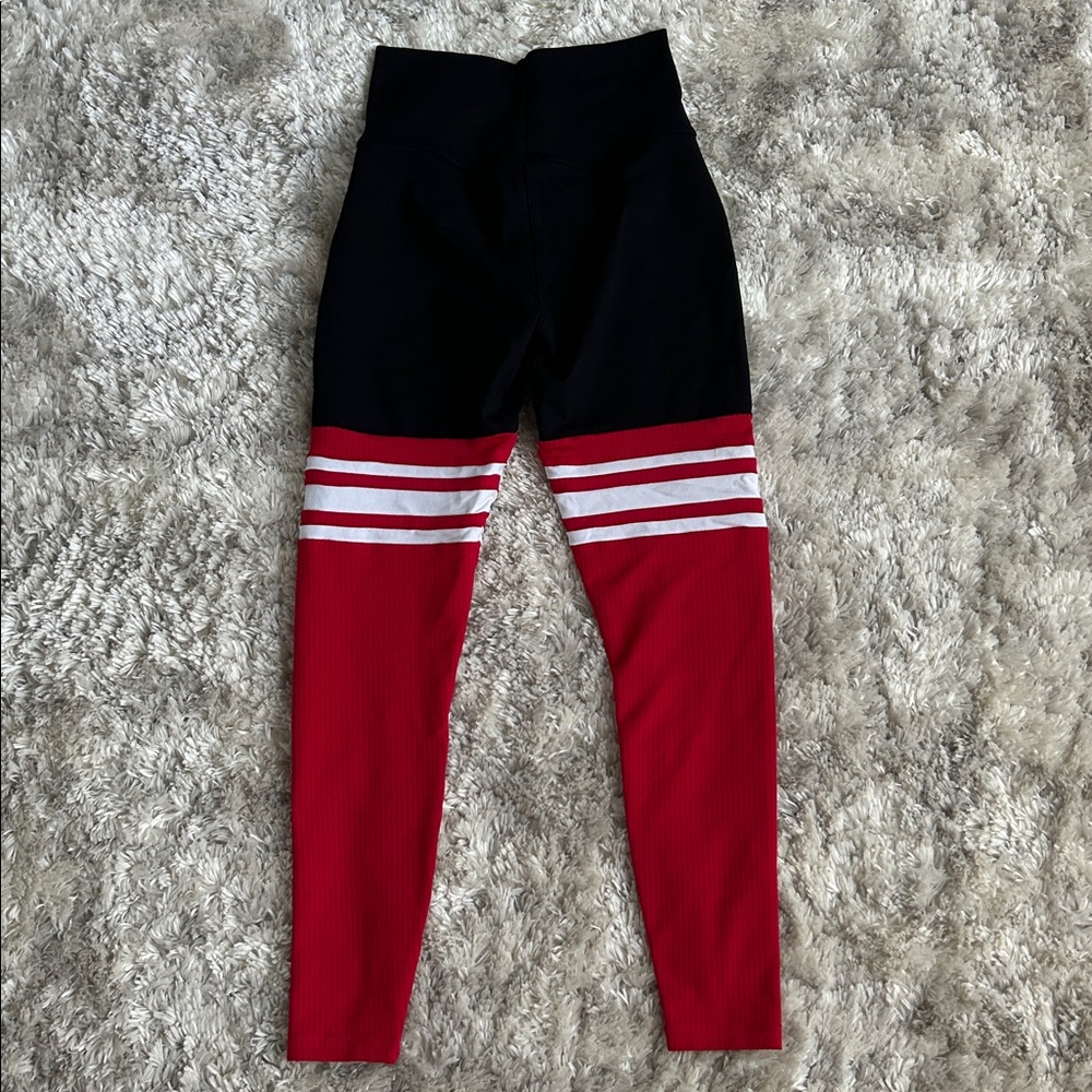 Bombshell Sportswear Red and Black Leggings - Picture 4 of 4